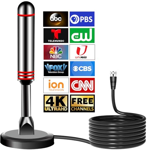 Antena de TV para canales locales, antena para Smart TV, antena digital de base magnética fuerte para televisores, fácil instalación, recepción de 360° y largo alcance, antenas HDTV para televisores