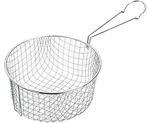 Unibos | Stainless Steel Chip Lifter & Scoop Spoon Wire Mesh Deep Fat Fryer for Chips Fries Onion Ring Soup Spaghetti Noodle Skimmer Spoon Long Handle Chips Basket Scoop (8 inch)