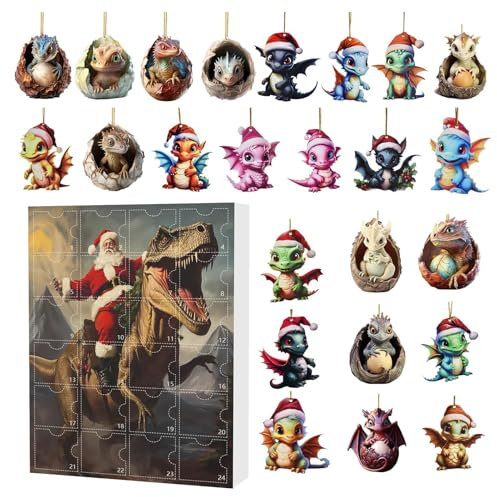 Weihnachts-Adventskalender 2024 Dinosaurier Egg Toy, Dino Überraschungen Weihnachts Adventskalender,24 Exquisite Dinosauriereier Für Ihre Familie Verwandte Und Freunde