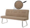 Mendler Sitzbank HWC-H70, Esszimmerbank Bank Polsterbank, Lehne Stoff/Textil Bouclé Edelstahl gebürstet 180cm - Coffee-braun