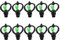 Cabezal de Aspersor G1/2, Paquete de 10 Boquillas de Pulverización de Mariposa de Baja Presión para Riego Agrícola de Césped de Jardín, 4,3 X 2,8 X 1,2 Pulgadas, Verde