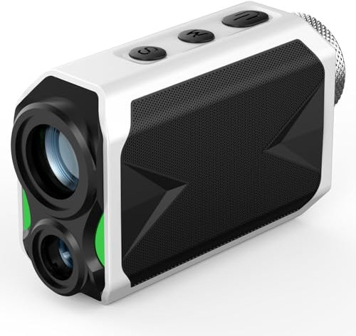 MOLOURK Telemetro da golf con pendenza, ingrandimento 6x, display chiaro e ampio, telemetro laser ad alta precisione, blocco pennone, telemetro ricaricabile con magnete