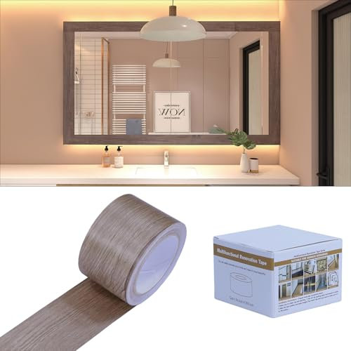 FEILAYS Holzoptik Klebeband,Selbstklebende PVC-Bordüre, Wanddekoration, entfernbar, selbstklebend, für Küche, Badezimmer,Türen Bordüre, Aufkleber, Tapete, 5cm x10m