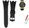 hoosouk 28 mm weiches Gummi-Uhrenarmband für AP ROYAL OAK 40 mm 42 mm Armband(Black black)