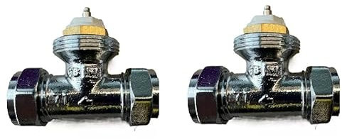 TC Thermostatic Radiator Valve Straight TRV Body ONLY no Head or Tail Piece x 2