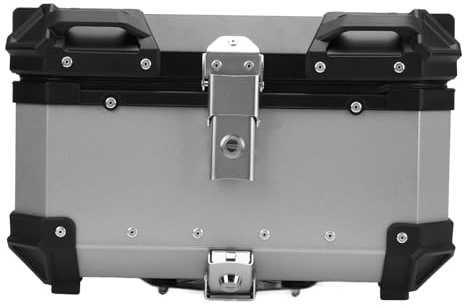 32L Aluminium-Motorrad-Topcase, Wasserabweisend, Anti-Fall-Schnellverschluss, Aufbewahrung von Helm und Gepäck für Universal-Motorradroller, mit Rückenlehne, PU-Futter, Schwarz