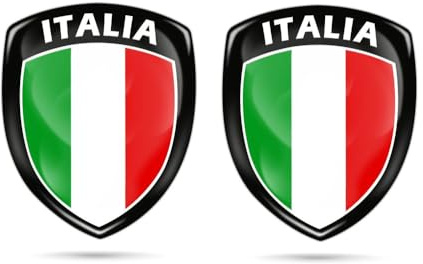 2X 3D-Gel Italien Flagge Auto Emblem Aufkleber Helm Hülle Laptop Tablette Fahne Italia Badge XCBW