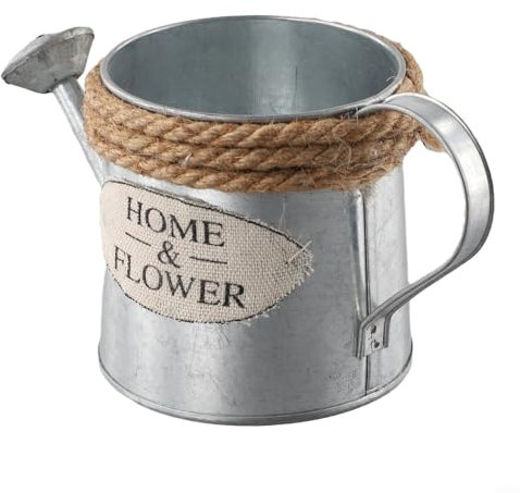 Bulevisiter Annaffiatoio in ferro vintage Vaso di metallo Vaso decorativo da giardino secchio irrigatore retrò decorazione domestica contenitore portatile con design aperto per un facile riempimento