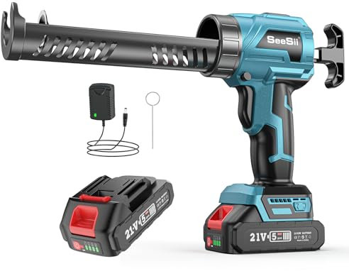 SEESII Akku-Kartuschenpresse Kompatibel mit Makita-18V, Akku-Kartuschenpistole mit 2000mAh, 4 Geschwindigkeiten, Elektrische Silikonpistole, Akku-Silikonpistole für 300ml-Kartuschen (300ml)
