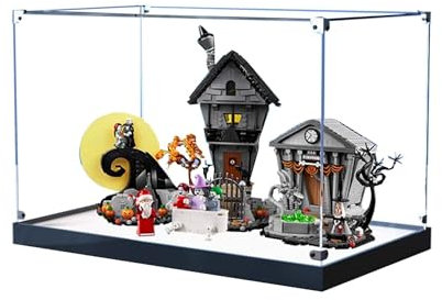Acryl-Vitrine für Lego 21351 The Nightmare Before Christmas, staubdichte Box, Aufbewahrungsbox, transparente Box, Displaybox, kompatibel mit Lego 21351 (nur Hülle, kein Modell