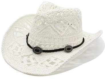Generisch Sombrero para el sol para hombre al aire libre para mujeres y hombres, de verano, sombrero de vaquero occidental, sombrero de paja moldeable, sombrero para el sol ahuecado para jardineros