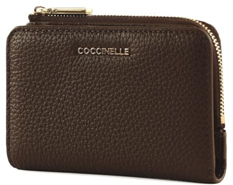 Coccinelle Leder Geldbörse Metallic Soft Wallet Brunette Dunkelbraun