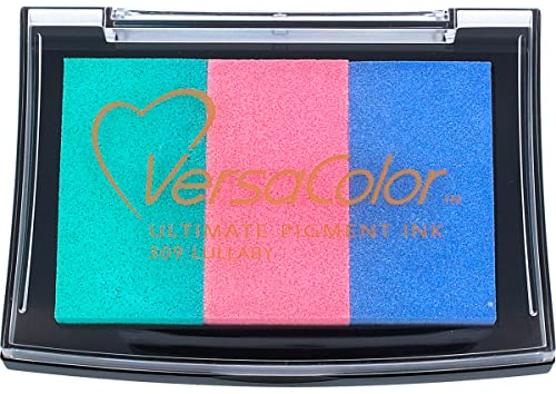 Tsukineko VersaColor Mehrfarbig Stempelkissen - Mehrere Farben, Lullaby 3 Varianten - Groß - Deckend, Wassbasis - Wasserfest - Embossing