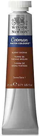 Winsor & Newton 0308074 Cotman Aquarellfarbe mit ausgezeichneter Transparenz, Farbkraft und Verarbeitungseigenschaften, Wasserfarbe 21ml Tube - Siena gebrannt