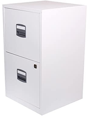 Bisley Steel 2 Drawer Filing Cabinet - Chalk White
