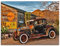 ARTLAND Wanddeko Leinwand Bilder Wandbild USA Westen Arizona Tankstelle Fahrzeuge Auto Oldtimer Route 66 Nostalgie Retro Q3ST