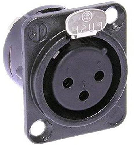 Velleman Neutrik - XLR-EINBAUBUCHSE, 3-POLIGE CHASSISBUCHSE, VERGOLDET, SCHWARZ, D-GRÖßE