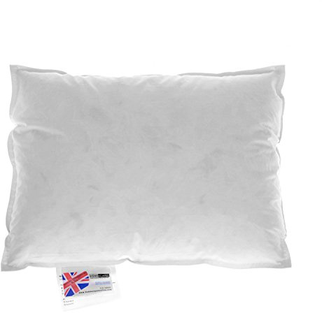 HOMESCAPES Duck Feather and Down Cushion Pad 30 x 40 cm (12” x 16”) Inner Insert Filler with 100% Cotton Down Proof Cover Hypoallergenic RDS Certified Machine Washable