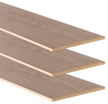 Onlywood Set da 3 Pezzi Alzate Rivestimento Gradini Fai da te per gradini - Rivestimento Scale Interne in 5 Colorazioni a scelta effetto Legno o effetto Pietra (Lousiana Oak)