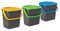 Ecoplast ECP35 Lot de 3 poubelles fermées EcoPlus pour Collecte différenciée écologique 35 litres, Multicolore, 43 x 36 x H43,5