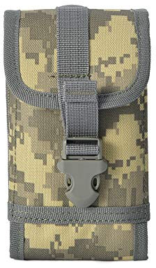 EDC Universal Handy Duty Gürteltasche, Tactical Army Nylon Hüfttasche Handy Holster & Clips Tasche für Apple iPhone X 7 8 9 Plus 6 6S Plus Samsung Galaxy S9 S8 Plus S7 S6 Edge, Digital Gray