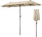 FISHTEC - Parasol de Jardin Ovale XXL 7m² - Résistant au Vent, Pliable avec Manivelle - Idéal pour Terrasse et Jardin - Jusqu'à 12 Personnes à l'Ombre - 231 x 196 x 380 cm - Beige