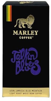 100% Jamaica Blue Mountain Ground Coffee 227g - Talkin' Blues Medium Roast - Marley Coffee - From The Marley Family - Rainforest Alliance Certified - V60 Filter Cafetiere Aeropress