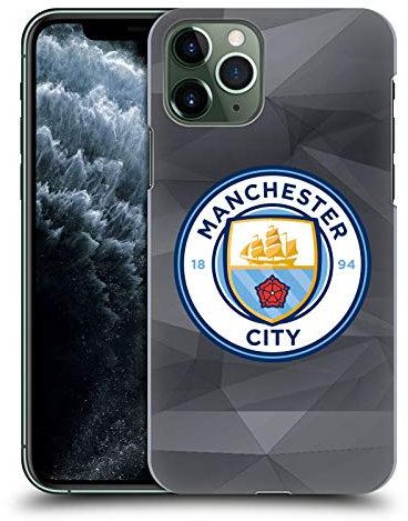 Head Case Designs Offizielle Manchester City Man City FC Schwarz vollfarbige Abzeichen Geometrisch Harte Rueckseiten Handyhülle Hülle Huelle kompatibel mit Apple iPhone 11 Pro