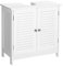 VASAGLE Waschbeckenunterschrank, Badezimmerschrank, Aufbewahrungsschrank, 30 x 60 x 60 cm, mit 2 Lamellentüren, verstellbare Regalebene, mit Griffen, wolkenweiß BBC05WT