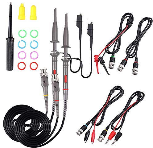 Sonde d'oscilloscope universelle avec kit d'accessoires 100 MHz - Sondes à clip pour oscilloscope avec BNC vers kit de plomb de test (kit 100 MHz)