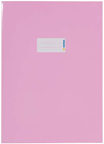 HERMA 19805 Heftumschlag A4 Karton Rosa, Hefthülle mit Beschriftungsfeld aus stabilem & extra starkem Papier, Heftschoner für Schulhefte, farbig