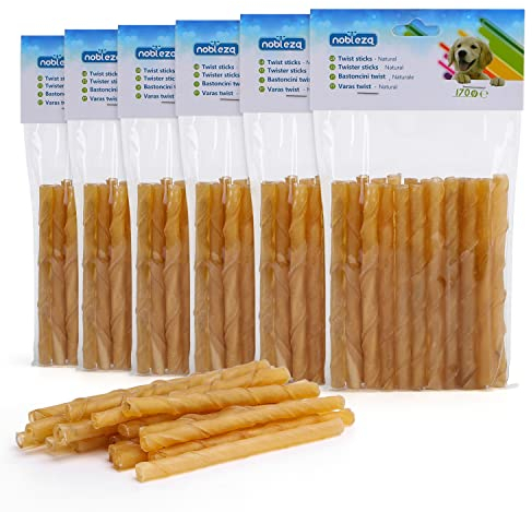 Nobleza - Bastoncini per Cani Pelle Bufalo, Confezione da 120, 125mm x 10mm, Snack per Cani Naturali , Rinforzante per Denti Bastone Dentale