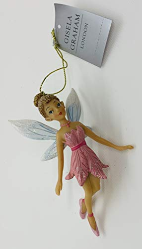 Gisela Graham Tinkerbell aus Kunstharz zum aufhängen und dekorieren, Weihnachtsschmuck, Christbaumschmuck, Märchenfigur, Peter Pan