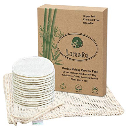 Lorandos waschbare Abschminkpads (20 Stück mit waschbarem Netzbeutel) Umweltfreundliche Bio-Bambusbaumwolle Wiederverwendbare Wattepads mit runder Aufbewahrungsbox - für alle Hauttypen geeignet