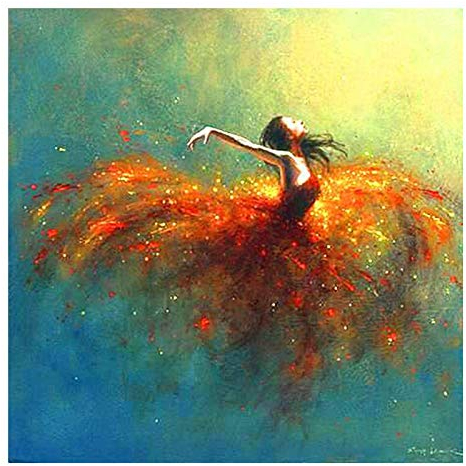 LUKDUNG 5D Diamant Painting Bilder Full Groß Diamond Painting Tänzer DIY Diamant Malerei Cross Stitch Stickerei Kunsthandwerk Set für Erwachsene Kinder Wanddekoration für Zimmer Haus Büro 30×40cm