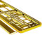 2 x Kennzeichenhalter Chrom GELB Gold Kennzeichenhalterung Vollverchromt im Set mit 8 Befestigungsschrauben, Montageanleitug, KFZ Schein Schutzhülle GRATIS