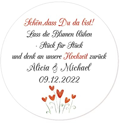 48x personalisiert Aquarell Blume - Lass die Blumen blühen Hochzeit Aufkleber - 4 cm Runde Sukkulente Pflanzen/Blumensamen Etiketten,für Hochzeit,Taufe,Gastgeschenk,Tüten - Rd 144-005