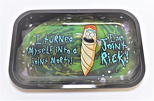 I'm J. Rick Metal Rolling Tray Set | Large Size (27.5 x 17.5cm) Trays for Rolling Papers King Size to Make Tobacco Roll Ups with Filter Tips or Roach Booklets Sets