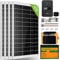 ECO-WORTHY 480W 12V Solar Panel System 2kWh/Day Off Grid Kit for Shed Motorhome : 4pcs 120W Solar Panel+40A MPPT Controller with Bluetooth Module+100Ah 12.8V Lithium Battery+1100W 12V-230V Inverter