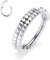AROWRO Knorpelohrring Hoop Segmentohrringe Doppelt gestapelt Pyramide 16G Nasenringe Septum Schmuck Septum Clicker 316L Chirurgenstahl Helix Nase Daith Piercing Schmuck Lappenohrringe 8mm Silber