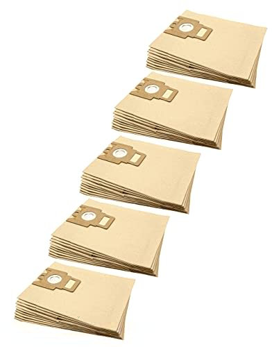 vhbw 50x sacchetto compatibile con Miele EcoLine S6240, EcoSilence S 6390, Elmatic aspirapolvere - in carta, 28,5cm x 22cm, color sabbia