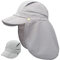 Huakunda Mädchen Sonnenhut Hut mit Nackenschutz Abnehmbarer Mehrzweck Sommer Sonnenschutz Atmungsaktiv Schnell Trocknen UV-Schutz (beige,S)