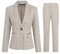 YYNUDA Tailleur Femme Blazer 2 Pièces Costume à Carreaux Décontracté à Manches Longues Veste et Pantalon Beige XL
