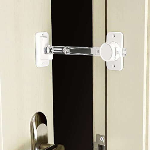 CLYMENE Kindersicherung Tür - Klemmschutz für Türen, Verstellbarer Türstopper Türriegel - Bequemer Zutritt für Katzen & Erwachsene - Keine Haustiertore oder Katzentüren mehr (Transparent)