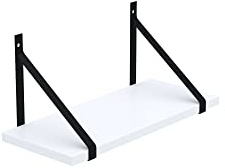 AKKE Hängeregal Gino Wandregal Kinderzimmer Küche Wohnzimmer Badezimmer Loft Büro Regale für Wände Regalbrett für Wand-Deko Küchenregal Moderne Wandboard Bücherregal Wand Weiß 80x20 cm