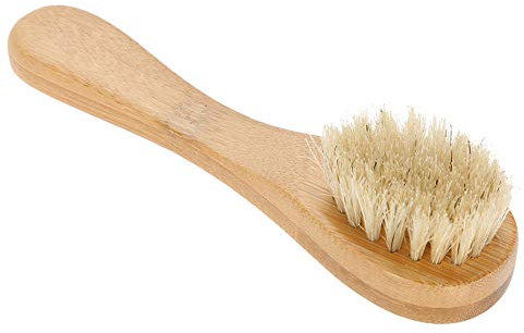 Cepillo Facial Manual, Limpieza de la Piel, Cerdas Naturales, Herramienta de Cepillo de Limpieza de Madera, Mango de Madera, Exfoliante Facial