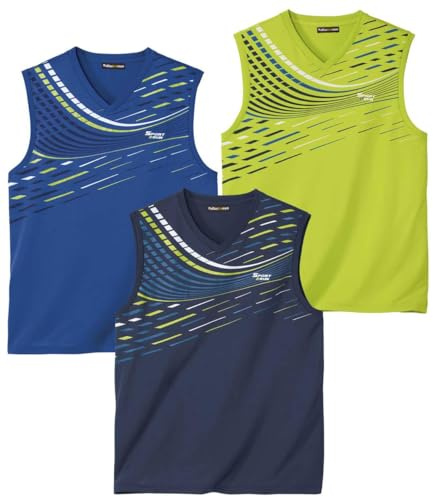 ATLAS FOR MEN - 3er-Pack ärmellose T-Shirts Sport - 5XL