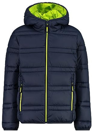 CMP - Giacca da bambino con cappuccio fisso, Black Blue, 140