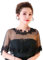 SamHeng Spitzen Umhang Hochzeit Cape für Braut, Damen Bestickte Blume Bolero Schalwickel Schulterbedeckung Tüll Capelets Schal Stola für Abendparty Performance Kostüm Foto Requisiten (Schwarz)