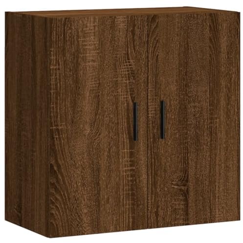 vidaXL Wandschrank, Hängeschrank mit viel Stauraum, Wandmontage Badschrank Medizinschrank, Aufbewahrungsschrank für Wohnzimmer, Braun Eichen Optik Holzwerkstoff